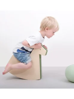 Schaukelpferd in Creme/ Grün - ab Geburt