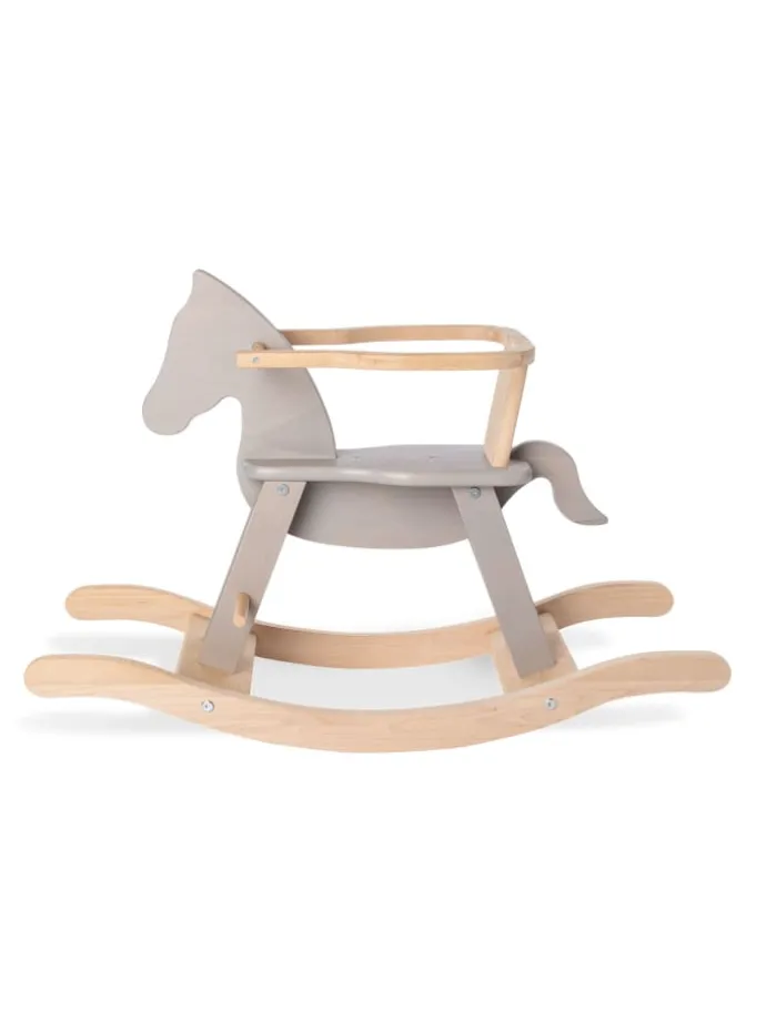 Schaukelpferd Pinolino mit Ring, grau/natur, 86 x 31 x 58 cm