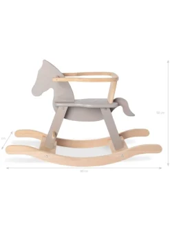 Schaukelpferd Pinolino mit Ring, grau/natur, 86 x 31 x 58 cm