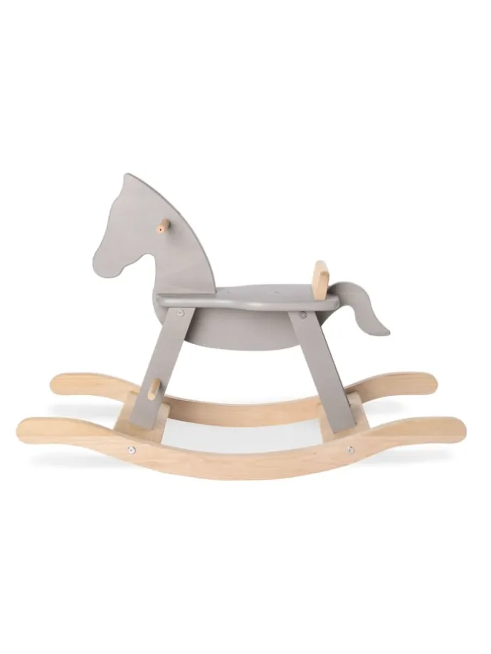 Schaukelpferd Pinolino mit Ring, grau/natur, 86 x 31 x 58 cm