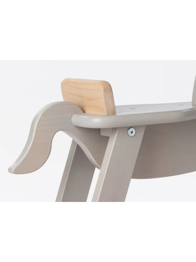 Schaukelpferd Pinolino mit Ring, grau/natur, 86 x 31 x 58 cm