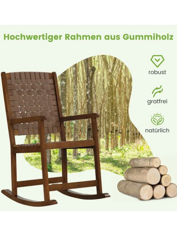 Schaukelstuhl In- & Outdoor in Braun