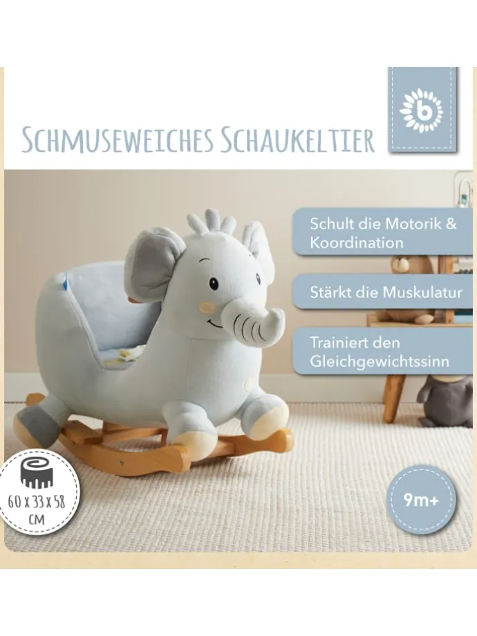 Schaukeltier Elefant Tiko in Grau