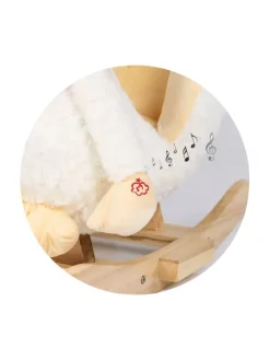Schaukeltier Sitz Musik Holz in weiß