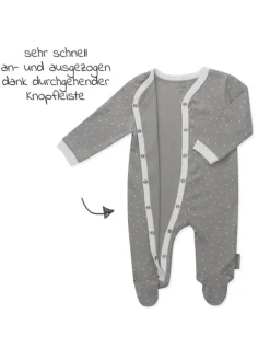 Schlafanzug 2er Pack Pyjama Einteiler - Grau in grau