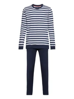 Schlafanzug lang in Navy