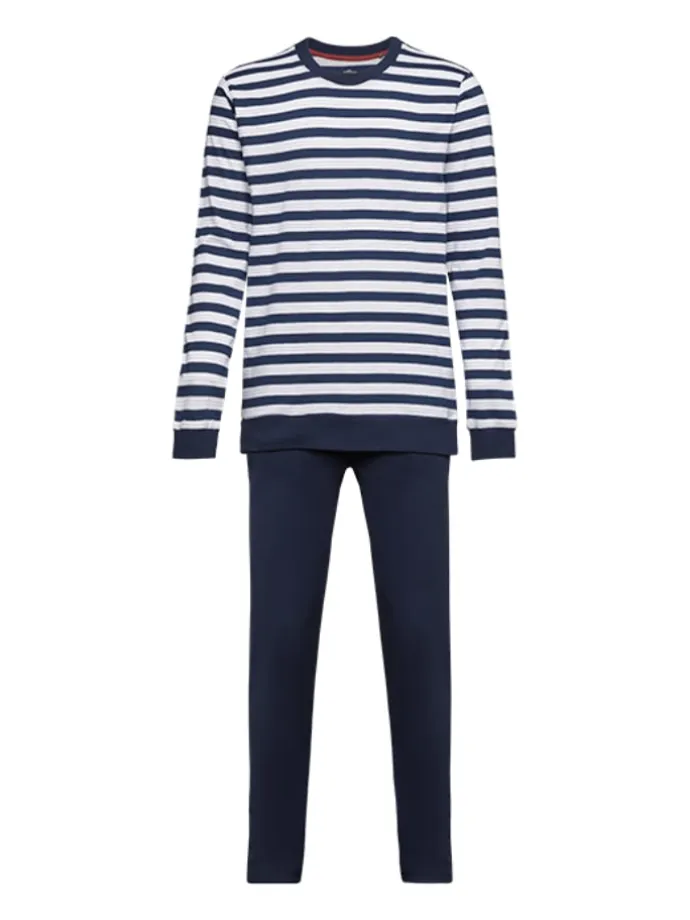 Schlafanzug lang in Navy