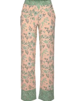 Schlafhose in rosa-schilfgrün