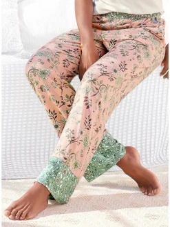 Schlafhose in rosa-schilfgrün