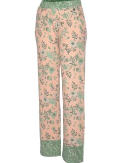 Schlafhose in rosa-schilfgrün