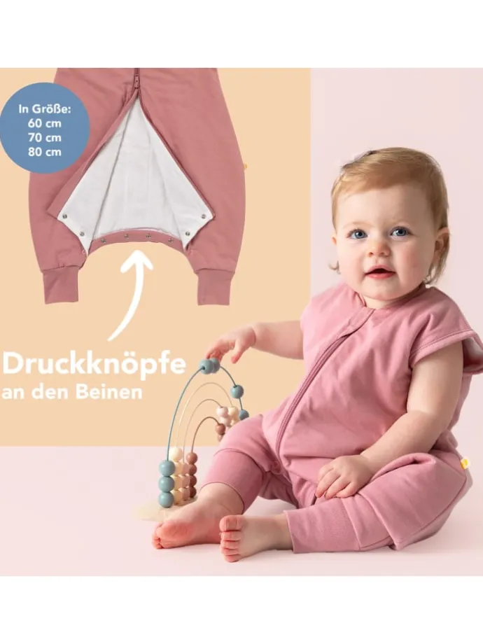 Schlafsack mit Füßen, 1.0 TOG in Rosa