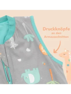Schlafsack mit Füßen und umklappbaren Bündchen 1.0 TOG in Türkis