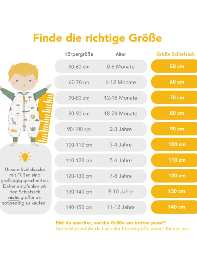 Schlafsack mit Füßen und umklappbaren Bündchen 1.0 TOG in Türkis