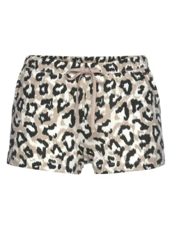 Schlafshorts in ecru-nougat-schwarz