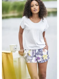 Schlafshorts in geblümt