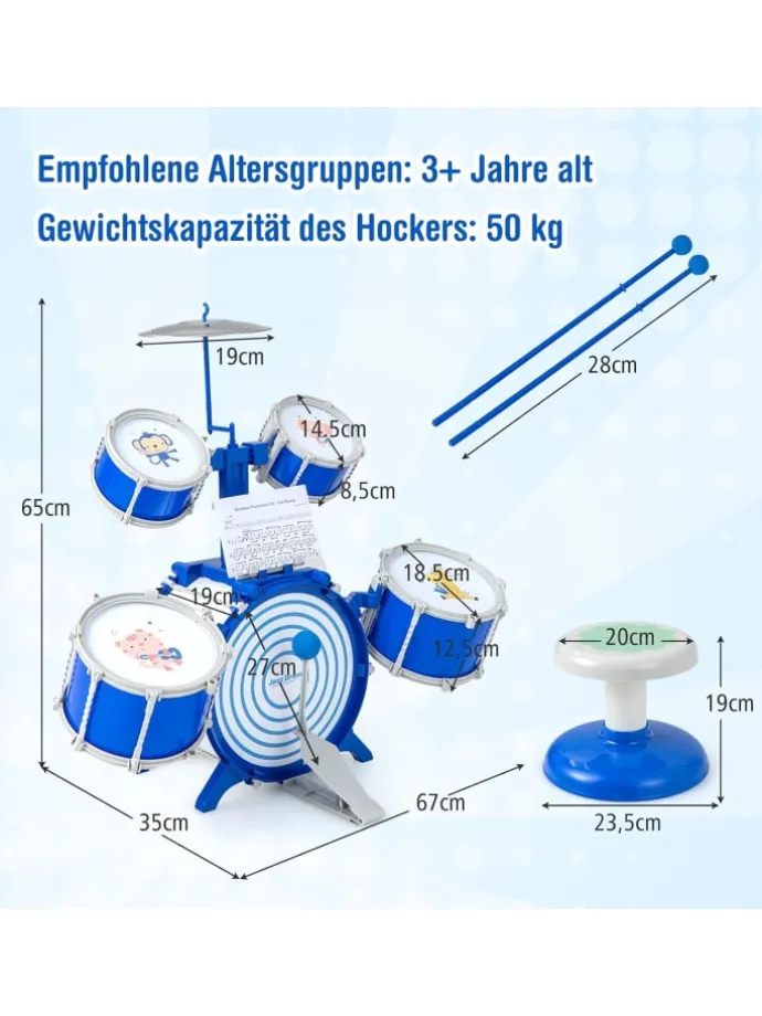 Schlagzeug Set in Blau