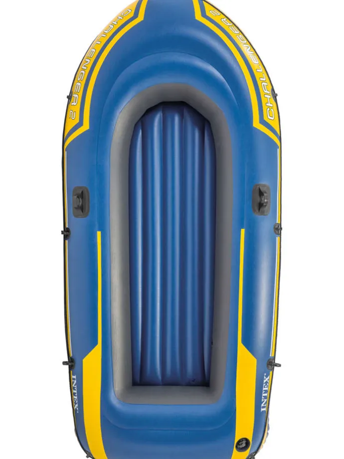 Schlauchboot in Dunkelblau/ Gelb mit Zubehör - (L)236 x (B)114 cm