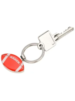Schlüsselanhänger ''Football'' in Orange/ Silber - (L)6,2 cm