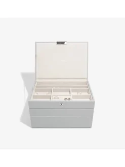 Schmuckkasten in Grau - (B)25 x (H)18 x (T)13,7 cm