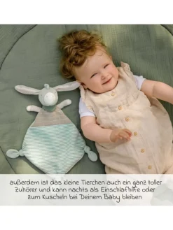 Schmusetuch / Schnuffeltuch - Esel in grau,gruen