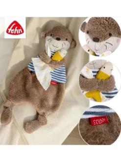 Schmusetuch / Schnuffeltuch - Otter in braun,bunt