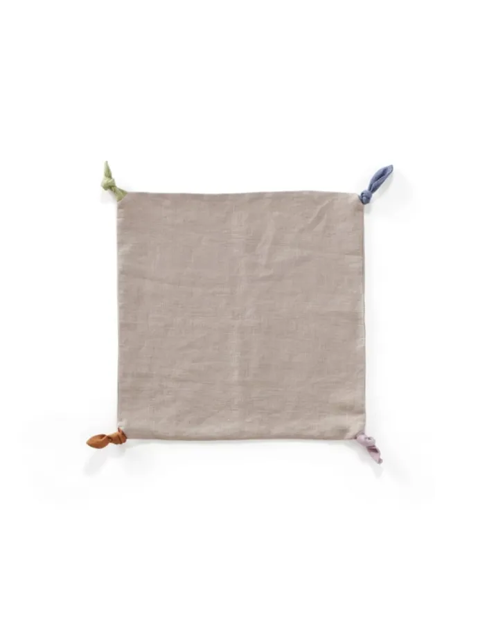Schmusetuch mit Knoten 35x35 cm in Natur ab 0 Monate