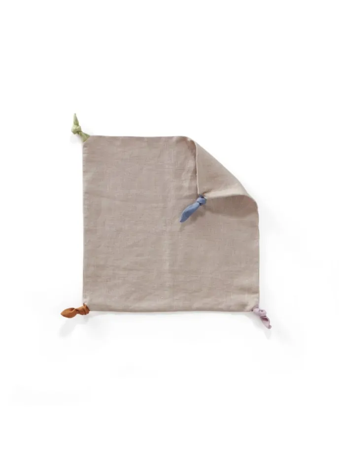 Schmusetuch mit Knoten 35x35 cm in Natur ab 0 Monate