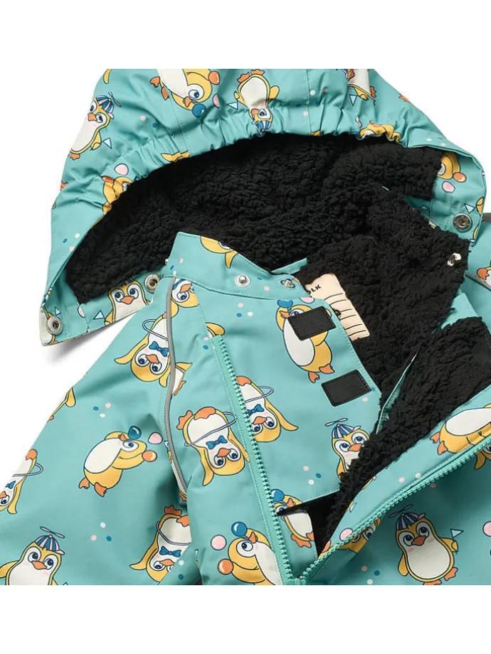 Schneeanzug "Pinguine" in Türkis