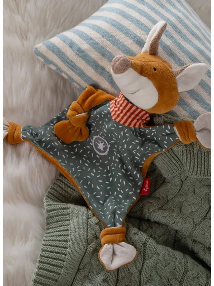 Schnuffeltuch Fuchs Baby Geschenk in türkis