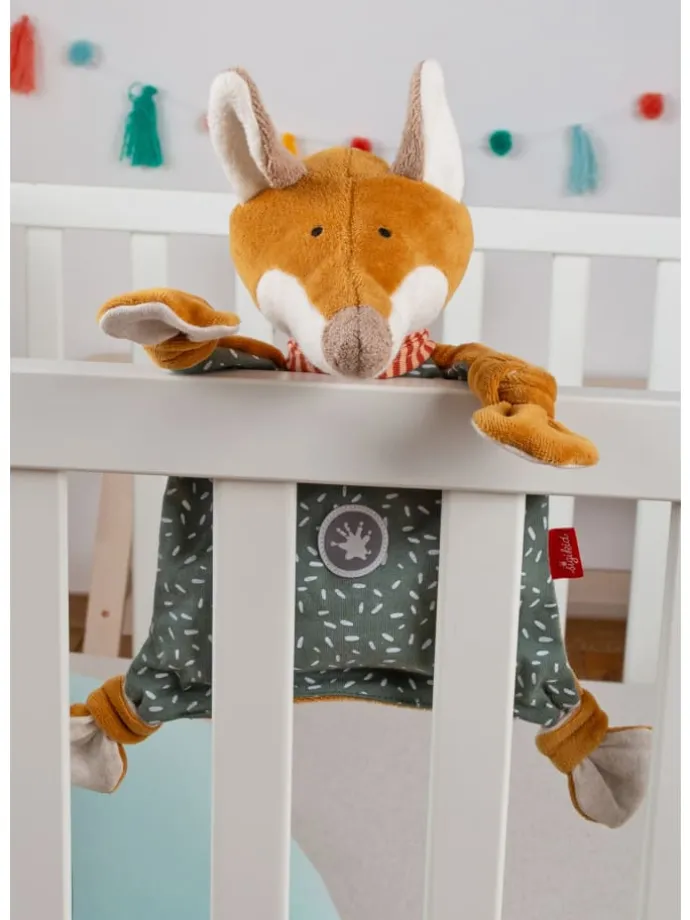 Schnuffeltuch Fuchs Baby Geschenk in türkis