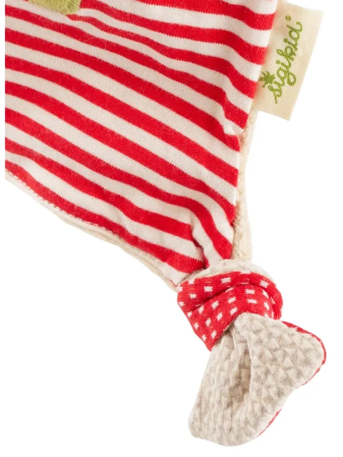 Schnuffeltuch Natural Stripes Green in rot