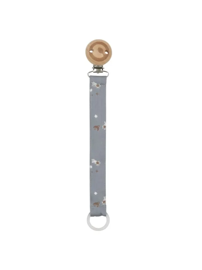 Schnullerband in Jasmin blue/ Balsam cream/ Walnut