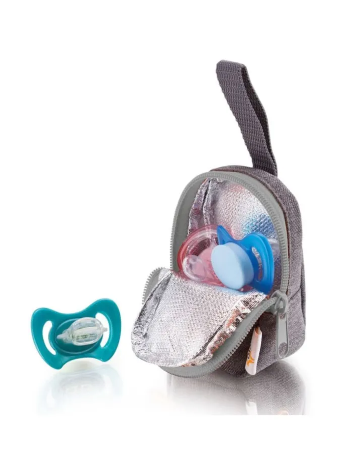 Schnullertasche Deluxe - Grau in grau