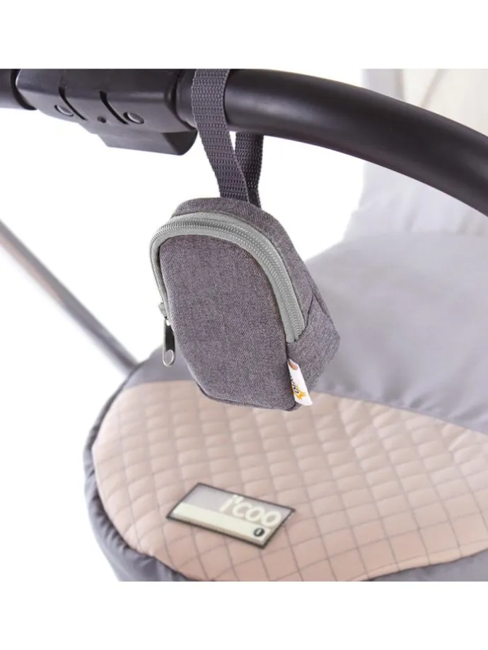 Schnullertasche Deluxe - Grau in grau