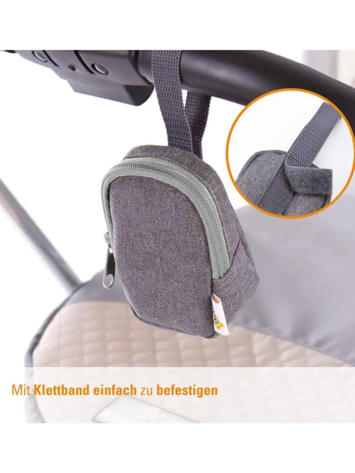 Schnullertasche Deluxe - Grau in grau