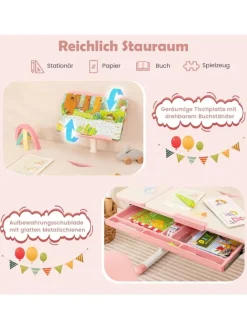 Schreibtisch für 3-12 Jahre in Rosa