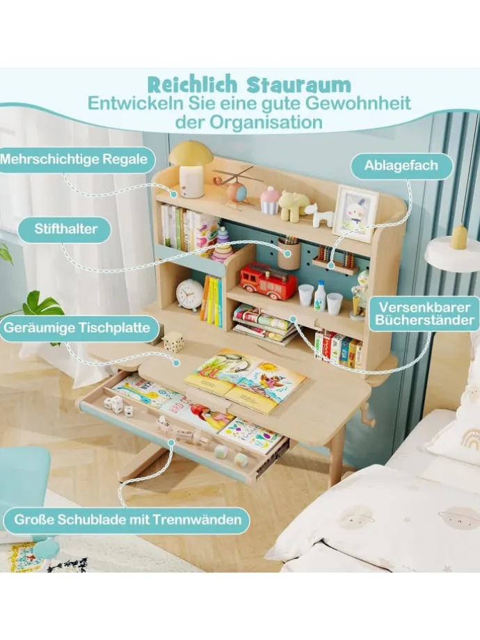 Schreibtisch Kinder in Blau