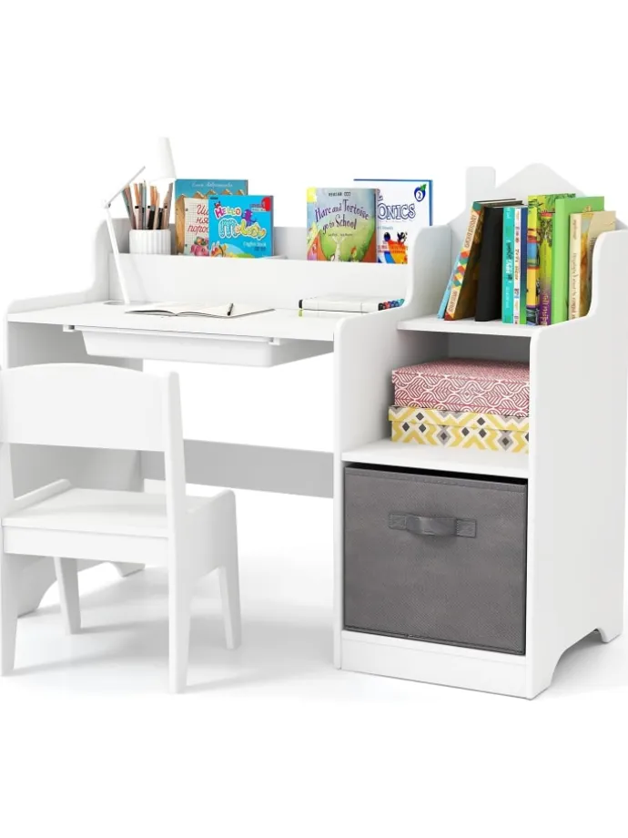 Schreibtisch Kinder mit Stuhl in Weiß