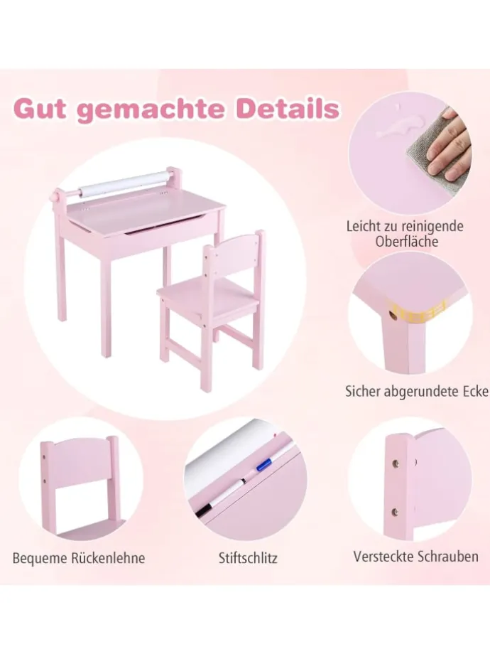 Schreibtisch Set ab 3 Jahren in Rosa