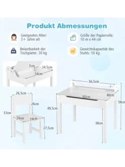 Schreibtisch Set ab 3 Jahren in Weiß