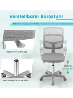 Schreibtischstuhl 3-10 Jahren Drehbar in Grau