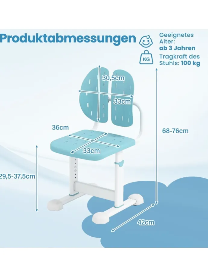 Schreibtischstuhl Kinder in Blau