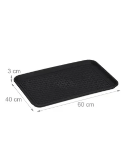 Schuhabtropfschale in Schwarz - (B)60x (H)3 x (T)40 cm