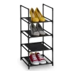 Schuhregal in Schwarz/ Grau - (B)33 x (H)72 x (T)33 cm