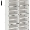 Schuhschrank in Weiß/ Transparent - (B)124 x (H)94 x (T)32 cm