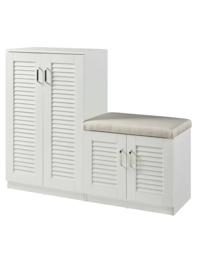 Schuhschrank Løten in Weiß (H)97cm (B)120cm