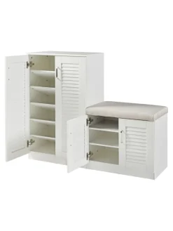 Schuhschrank Løten in Weiß (H)97cm (B)120cm