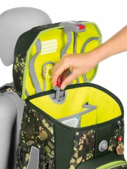 Schulranzen Dino Torex in grün/oliv/khaki