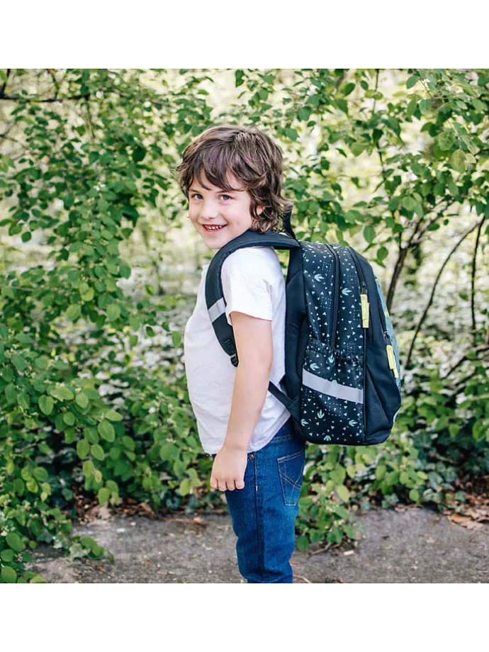 Schulrucksack "Jurassic World" in Schwarz/ Grün - (B)31 x (H)43 x (T)19 cm