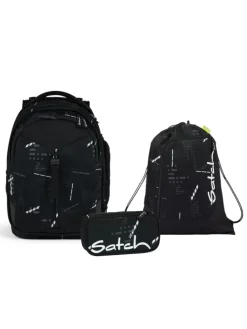 Schulrucksack-Set MATCH Ninja Matrix in Schwarz 3-teilig